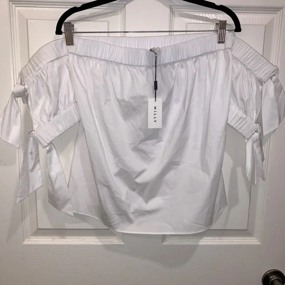 NWT Milly Off the Shoulder Bow Top - Picture 4 of 7
